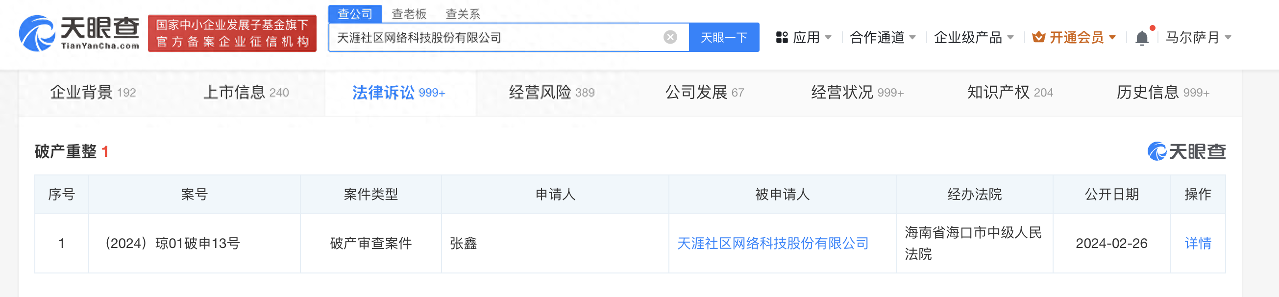 天涯社区面临破产审查:1051万元的财务困境与未来发展之路