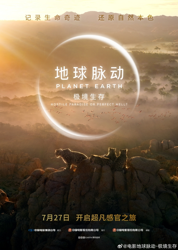 豆瓣9.7分纪录片巅峰!《地球脉动》首部大电影《地球脉动:极境生存》国内定档7月27日