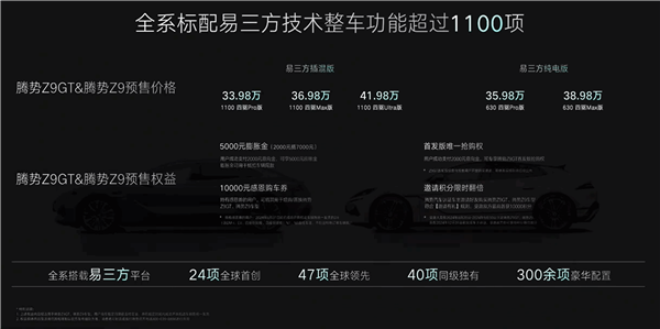 腾势Z9 GT预售开启:首搭易三方技术平台,售价33.98万元起